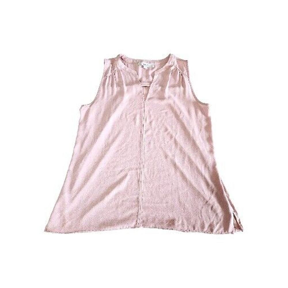 Loft Womens Blouse Pink Size Small 100% Rayon Sleeveless Pullover Vneck